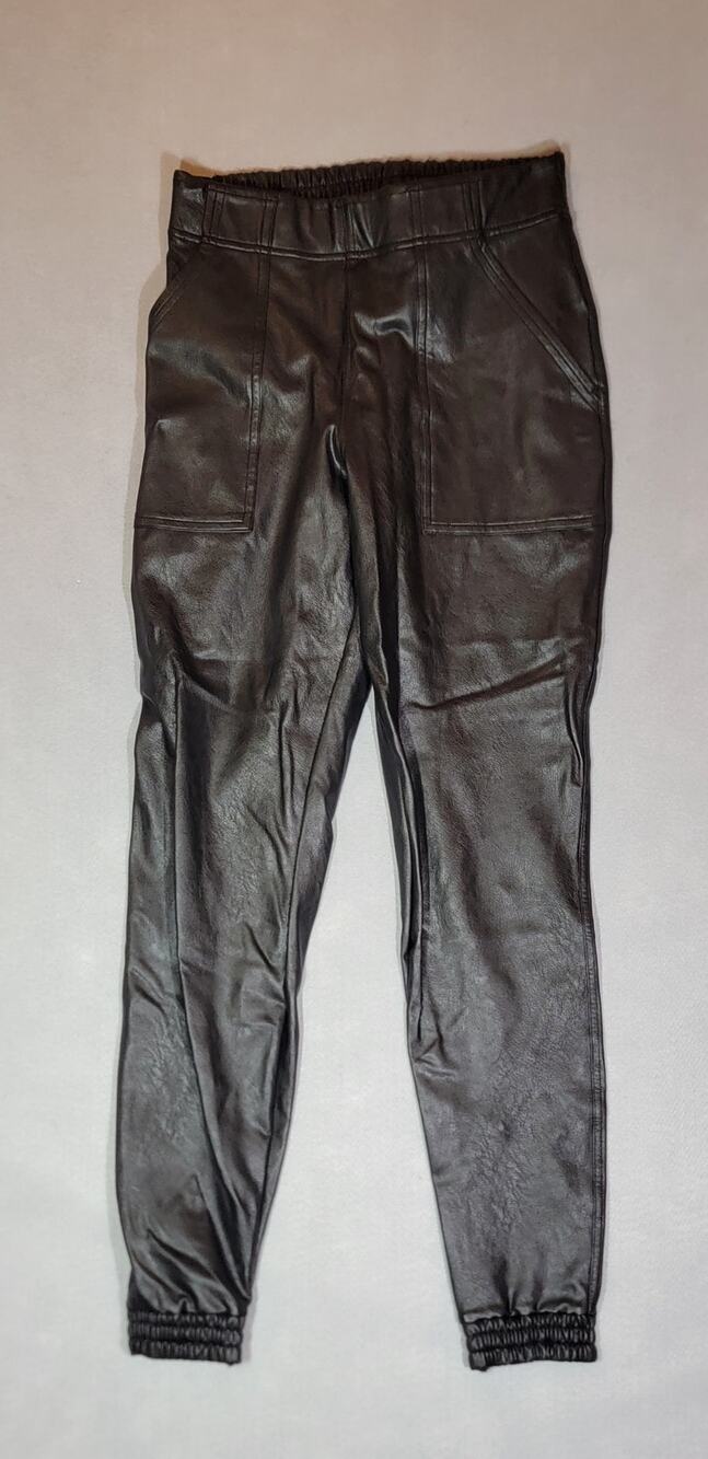 Spanx Faux Leather Jogger Pants Black Small S